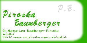 piroska baumberger business card